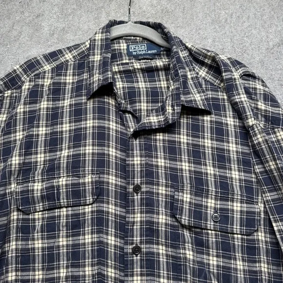 Polo Ralph Lauren G.I. Shirt XL Plaid Cotton Button Up Workwear Rugged Style - Picture 5 of 10
